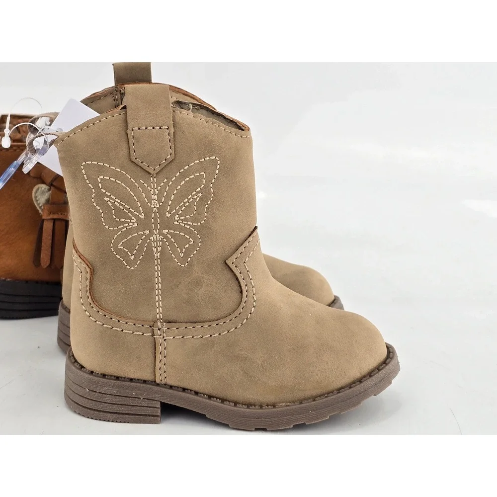 Carter's Ankle Boots Toddler Girls Size 4 Khaki Brown Taupe Variety Pack - NEW